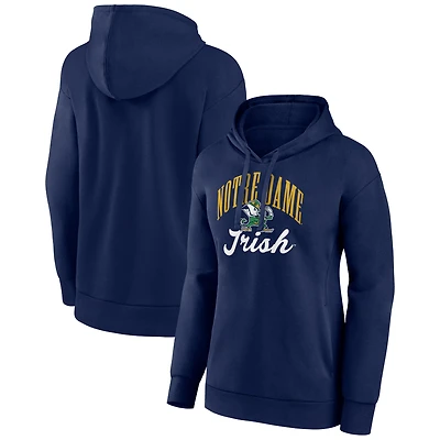 Women's Navy Notre Dame Fighting Irish Victory Script Pullover Hoodie
