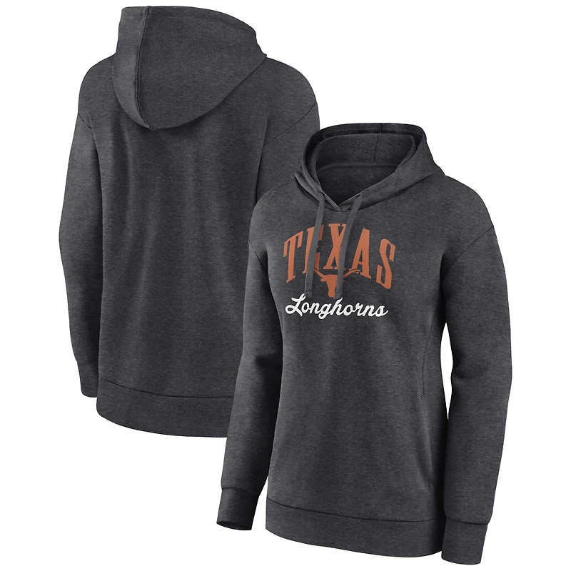 Women's Charcoal Texas Longhorns Victory Script Pullover Hoodie