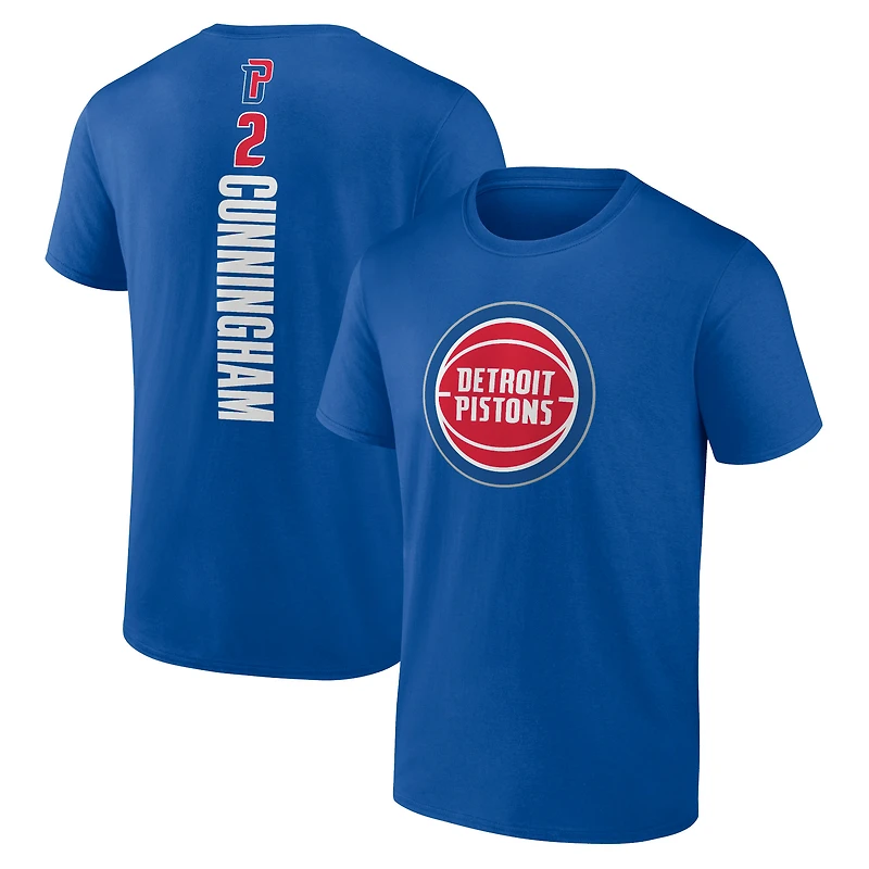 Men's Cade Cunningham Blue Detroit Pistons Playmaker Name & Number T-Shirt