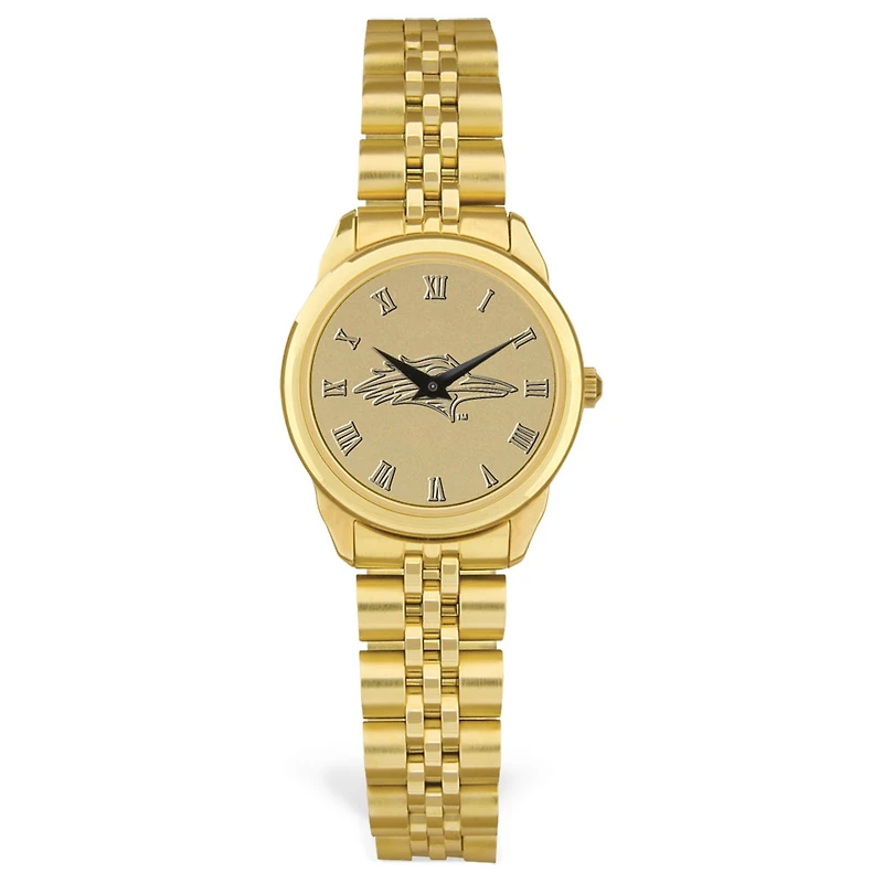 Women's Gold MSU Denver Roadrunners Medallion Rolled Link Bracelet Wristwatch
