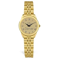 Women's Gold CU Denver Lynx Medallion Rolled Link Bracelet Wristwatch