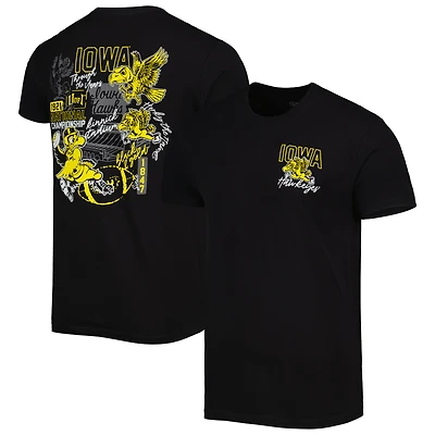Men's Black Iowa Hawkeyes Vintage Through the Years Two-Hit T-Shirt