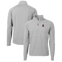 Men's Cutter & Buck Gray Alabama Crimson Tide Adapt Eco Knit Hybrid Recycled Quarter-Zip Pullover Top