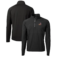 Men's Cutter & Buck Black Arizona State Sun Devils Adapt Eco Knit Hybrid Recycled Full-Zip Logo Jacket