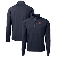 Men's Cutter & Buck Navy Gonzaga Bulldogs Adapt Eco Knit Hybrid Recycled Full-Zip Logo Jacket