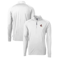 Men's Cutter & Buck White Louisville Cardinals Adapt Eco Knit Stretch Recycled Quarter-Zip Pullover Top