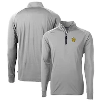 Men's Cutter & Buck Gray Missouri Tigers Adapt Eco Knit Stretch Recycled Quarter-Zip Pullover Top