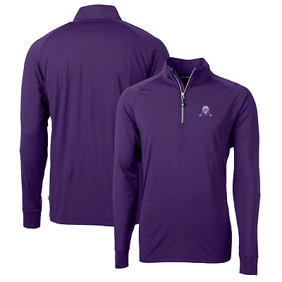 Men's Cutter & Buck Purple Northwestern Wildcats Adapt Eco Knit Stretch Recycled Quarter-Zip Pullover Top
