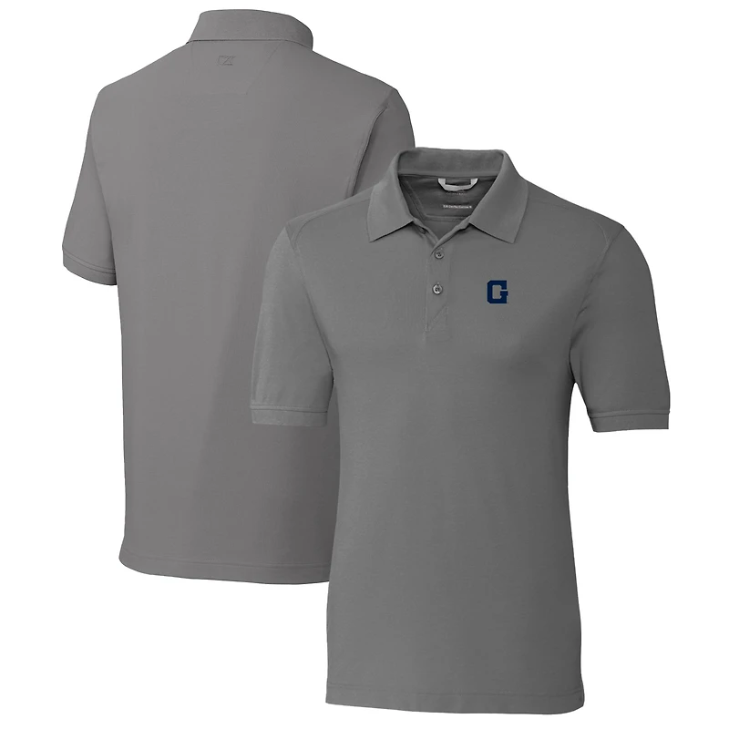 Men's Cutter & Buck Steel Georgetown Hoyas Advantage Tri-Blend DryTec Pique Polo