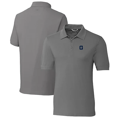 Men's Cutter & Buck Steel Georgetown Hoyas Advantage Tri-Blend DryTec Pique Polo
