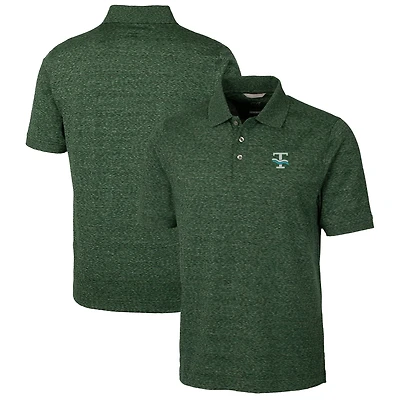 Men's Cutter & Buck Green Tulane Green Wave Advantage Space Dye Tri-Blend Polo