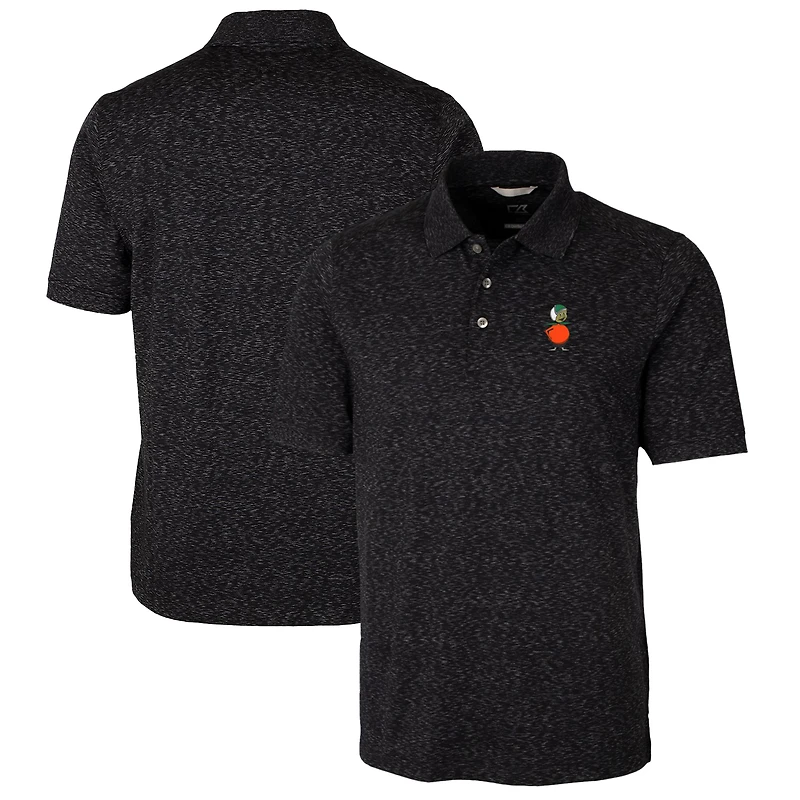 Men's Cutter & Buck Black UCF Knights Advantage Space Dye Tri-Blend Polo