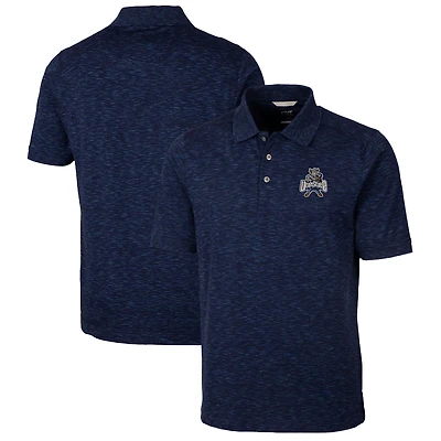 Men's Cutter & Buck Navy Utah State Aggies Advantage Space Dye Tri-Blend Polo