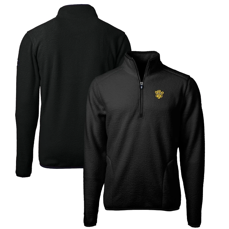 Men's Cutter & Buck Black Missouri Tigers Vault Cascade Eco Sherpa Fleece Quarter-Zip Pullover Jacket