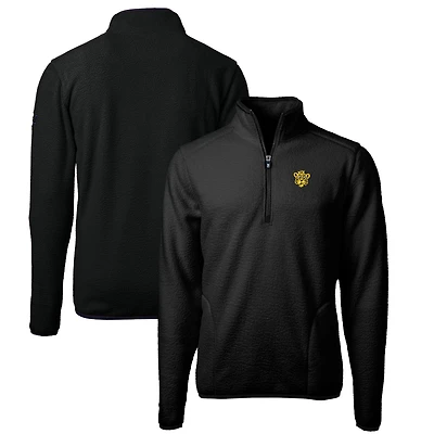 Men's Cutter & Buck Black Missouri Tigers Vault Cascade Eco Sherpa Fleece Quarter-Zip Pullover Jacket
