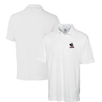 Men's Cutter & Buck White Delaware Fightin' Blue Hens DryTec Genre Textured Solid Polo