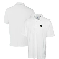 Men's Cutter & Buck White Michigan State Spartans DryTec Genre Textured Solid Polo