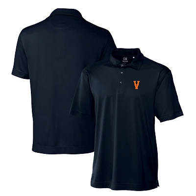Men's Cutter & Buck Navy Virginia Cavaliers Vintage DryTec Genre Textured Solid Polo