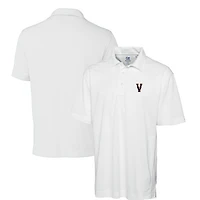 Men's Cutter & Buck White Virginia Cavaliers Vintage DryTec Genre Textured Solid Polo