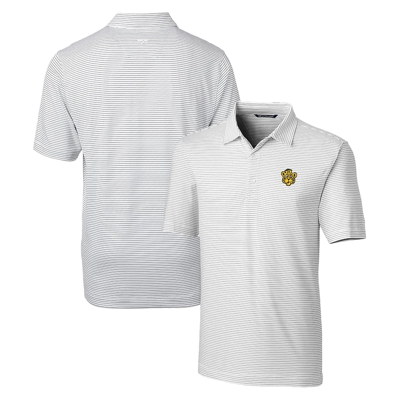 Men's Cutter & Buck White Missouri Tigers Forge Pencil Stripe Stretch Polo