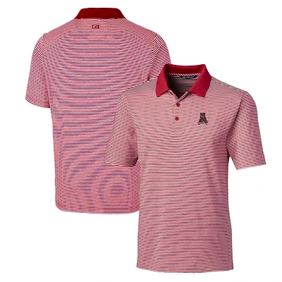 Men's Cutter & Buck Crimson Alabama Crimson Tide Forge Tonal Stripe Stretch Polo