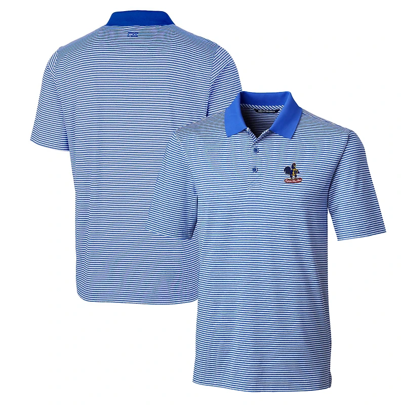 Men's Cutter & Buck Blue Delaware Fightin' Blue Hens Forge Tonal Stripe Stretch Polo