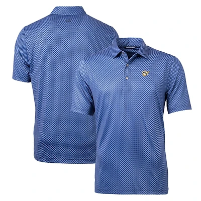 Men's Cutter & Buck Navy West Virginia Mountaineers Pike Banner Stretch Polo