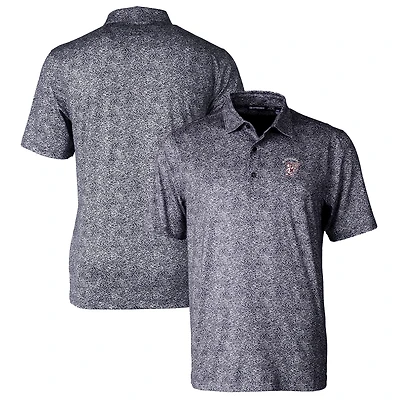 Men's Cutter & Buck Black Mississippi State Bulldogs Pike Constellation Stretch Polo