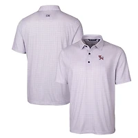 Men's Cutter & Buck Purple Clemson Tigers Primary Team Logo Pike Double Dot Print Stretch Polo