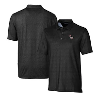 Men's Cutter & Buck Black NC State Wolfpack Primary Team Logo Pike Micro Floral Stretch Polo