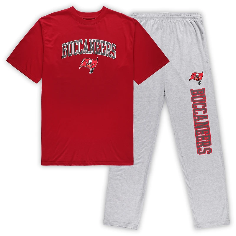 Men's Concepts Sport Red/Heathered Gray Tampa Bay Buccaneers Big & Tall Top & Pants Sleep Set