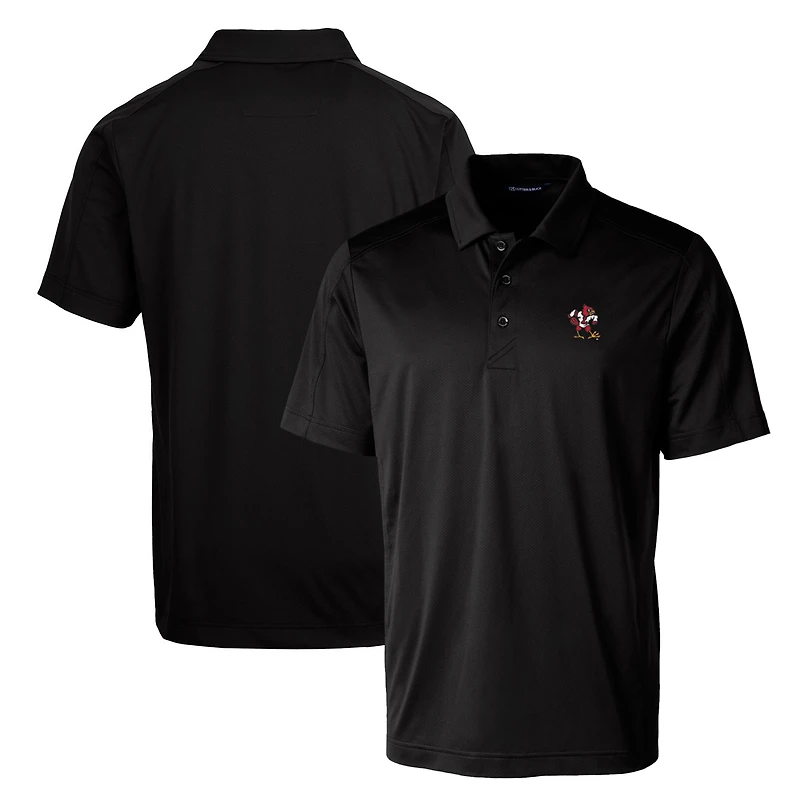 Cutter & Buck Black Louisville Cardinals Primary Team Logo Prospect Textured Stretch Polo