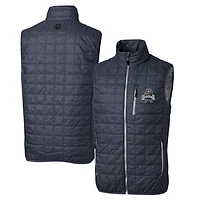 Cutter & Buck Heather Navy Utah State Aggies Primary Team Logo Rainier PrimaLoft Eco Insulated Full-Zip Puffer Vest