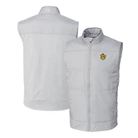 Men's Cutter & Buck Gray Missouri Tigers Vault Stealth Hybrid Quilted Full-Zip Windbreaker Vest