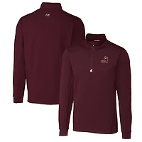 Men's Cutter & Buck Maroon Arizona State Sun Devils Traverse Stretch Quarter Zip-Pullover Top