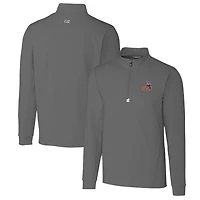 Men's Cutter & Buck Steel Arizona State Sun Devils Traverse Stretch Quarter Zip-Pullover Top