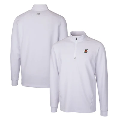 Men's Cutter & Buck White Florida Gators Traverse Stretch Quarter Zip-Pullover Top