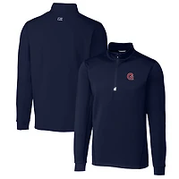 Men's Cutter & Buck Navy Gonzaga Bulldogs Traverse Stretch Quarter Zip-Pullover Top