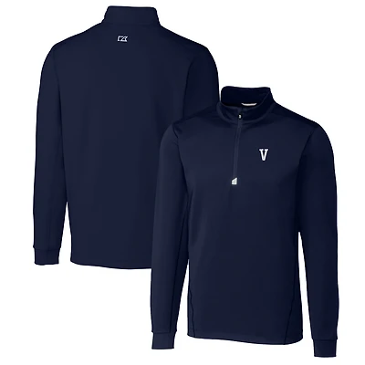 Men's Cutter & Buck Navy Villanova Wildcats Traverse Stretch Quarter Zip-Pullover Top