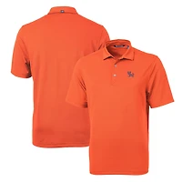 Men's Cutter & Buck Orange Clemson Tigers Team Logo Virtue Eco Pique Recycled Polo
