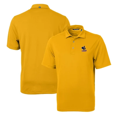 Men's Cutter & Buck Gold Delaware Fightin' Blue Hens Team Logo Virtue Eco Pique Recycled Polo