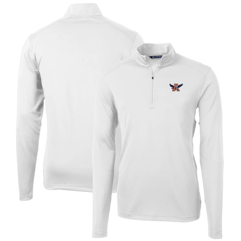 Men's Cutter & Buck Auburn Tigers Virtue Eco Pique Recycled Quarter-Zip Pullover Top