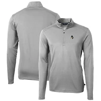 Men's Cutter & Buck Gray Michigan State Spartans Virtue Eco Pique Recycled Quarter-Zip Pullover Top