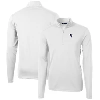 Men's Cutter & Buck White Villanova Wildcats Virtue Eco Pique Recycled Quarter-Zip Pullover Top