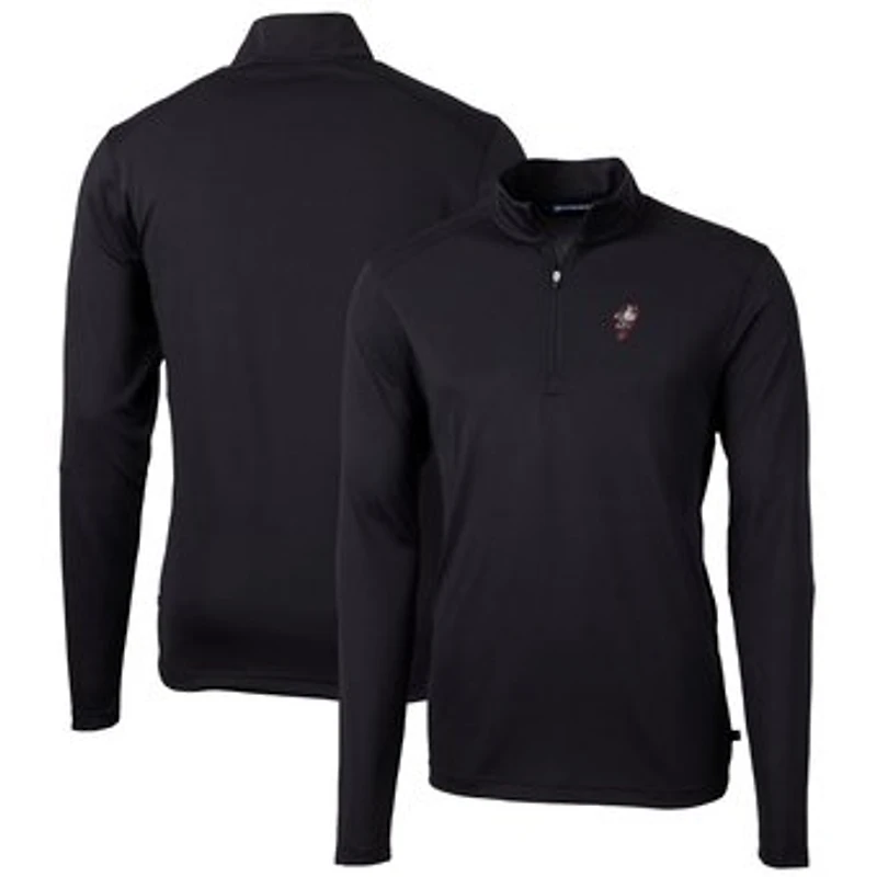 Men's Cutter & Buck Ohio State Buckeyes Virtue Eco Pique Recycled Quarter-Zip Pullover Top
