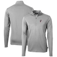 Men's Cutter & Buck Gray Ohio State Buckeyes Virtue Eco Pique Recycled Quarter-Zip Pullover Top