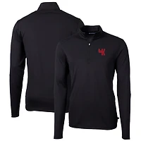 Men's Cutter & Buck Black Western Kentucky Hilltoppers Virtue Eco Pique Recycled Quarter-Zip Pullover Top