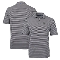 Men's Cutter & Buck Black Cincinnati Bearcats Throwback Logo Virtue Eco Pique Stripe Recycled Polo