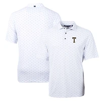 Men's Cutter & Buck White Georgia Tech Yellow Jackets Virtue Eco Pique Tile Recycled Polo