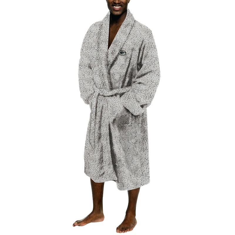 Men's The Northwest Group Gray Green Bay Packers Sherpa Bath Robe